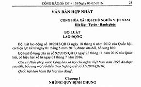 Văn Bản Hợp Nhất Luật Lao Động 2019